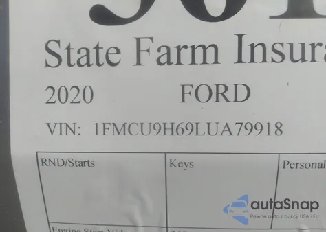 2020 Ford Escape Sel from USA, damaged, VIN 1FMCU9H69LUA79918